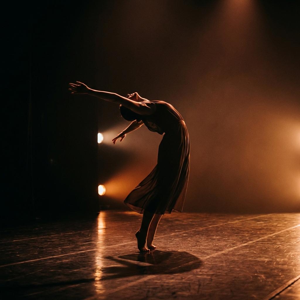 Contemporary dancer performing